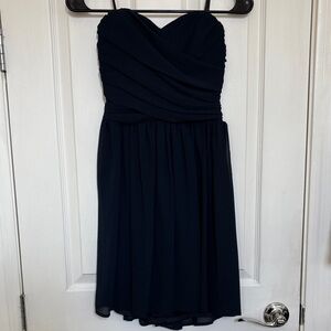 Elegant Blue Strapless Dress